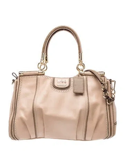 Pre-owned Coach Leather Shoulder Bag In Neutrals