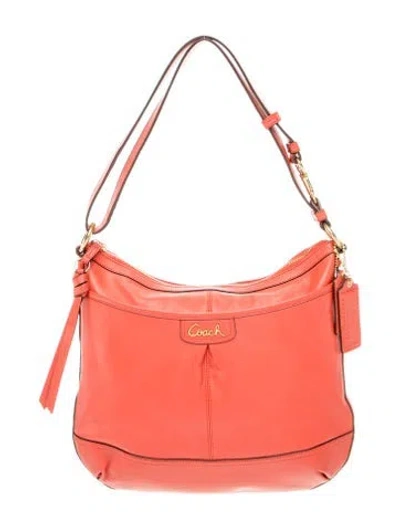 Pre-owned Coach Leather Shoulder Bag In Orange