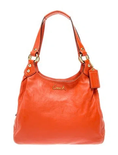Pre-owned Coach Leather Shoulder Bag In Orange