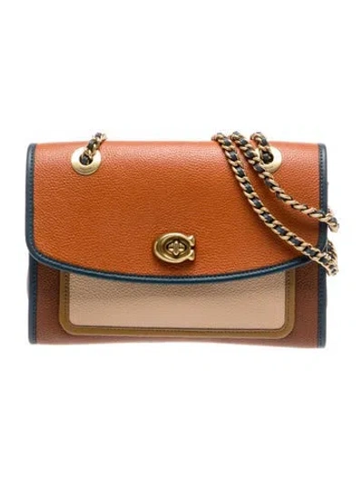 Pre-owned Coach Leather Shoulder Bag In Orange