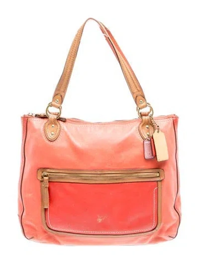 Pre-owned Coach Leather Shoulder Bag In Orange
