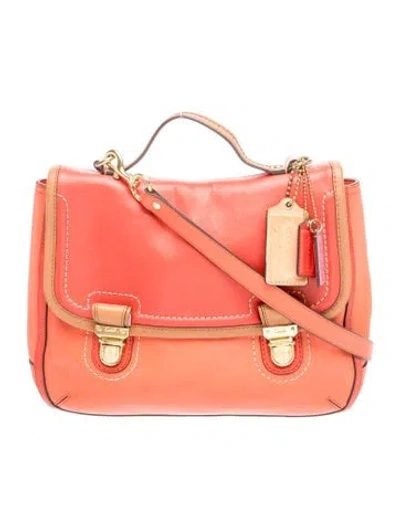 Pre-owned Coach Leather Shoulder Bag In Orange