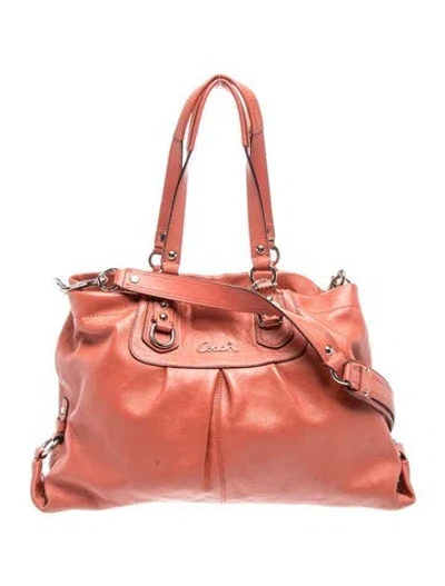 Pre-owned Coach Leather Shoulder Bag In Orange
