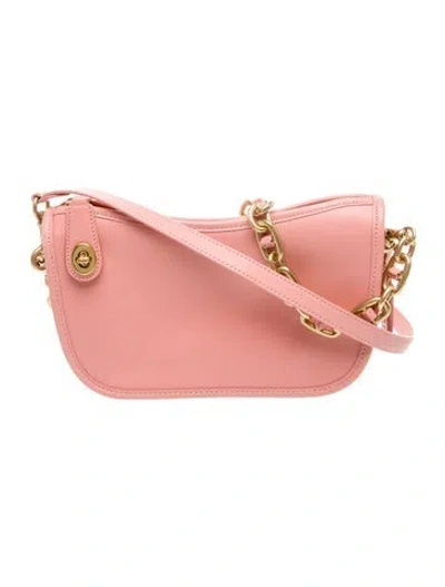 Pre-owned Coach Leather Shoulder Bag In Pink