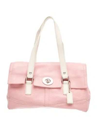 Pre-owned Coach Leather Shoulder Bag In Pink