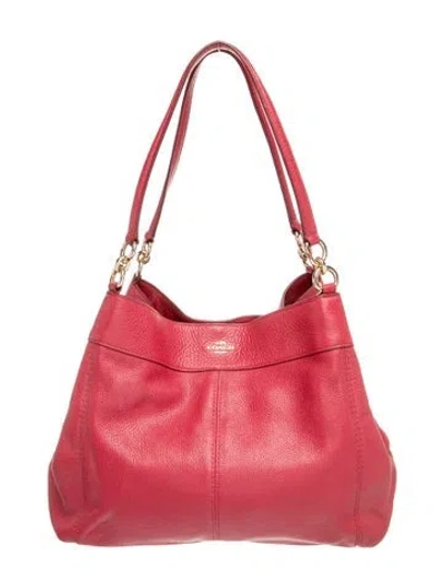 Pre-owned Coach Leather Shoulder Bag In Pink