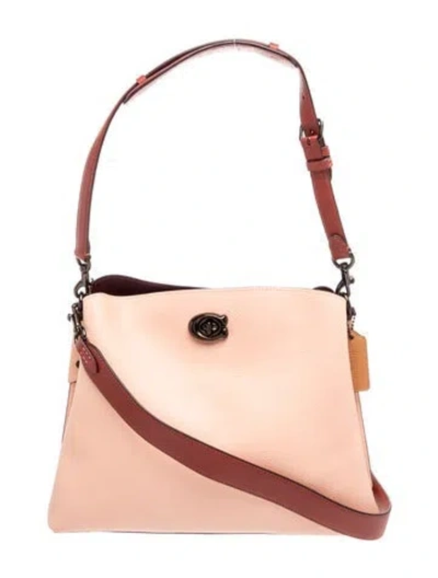 Pre-owned Coach Leather Shoulder Bag In Pink