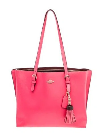 Pre-owned Coach Leather Shoulder Bag In Pink