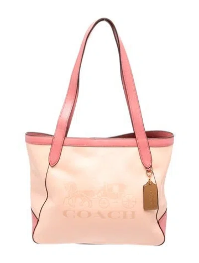 Pre-owned Coach Leather Shoulder Bag In Pink