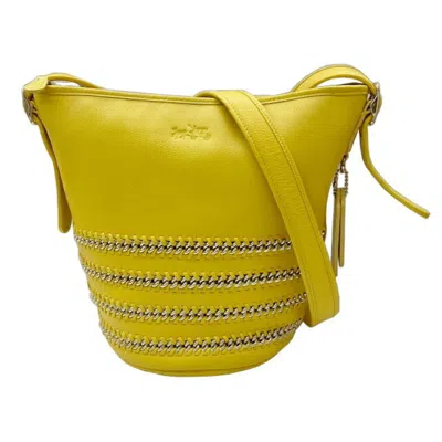 Pre-owned Coach Leather Shoulder Bag () In Yellow