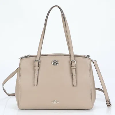 Pre-owned Coach Leather Shoulder Bag () In Sand