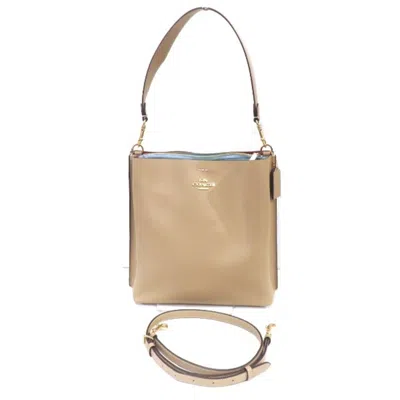 Pre-owned Coach Leather Shoulder Bag () In Beige