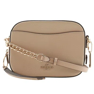Pre-owned Coach Leather Shoulder Bag () In Beige