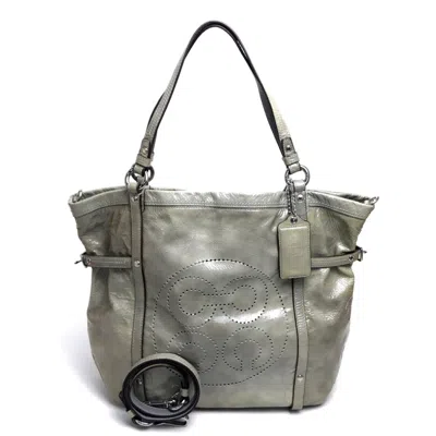 Pre-owned Coach Leather Shoulder Bag () In Grey