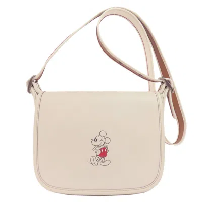 Pre-owned Coach Leather Shoulder Bag () In White