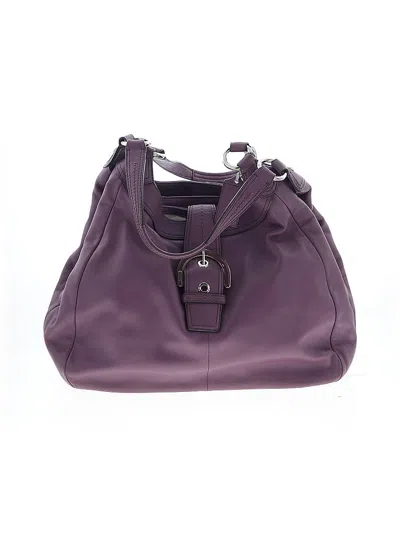 Pre-owned Coach Leather Shoulder Bag In Purple