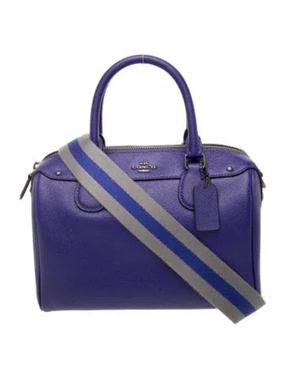 Pre-owned Coach Leather Shoulder Bag In Purple