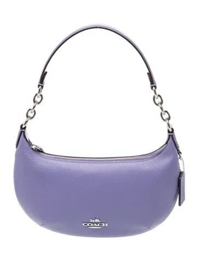 Pre-owned Coach Leather Shoulder Bag In Purple