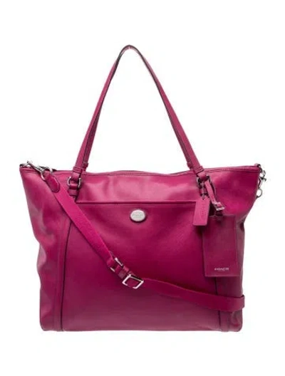 Pre-owned Coach Leather Shoulder Bag In Purple