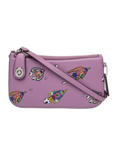 Pre-owned Coach Leather Shoulder Bag In Purple