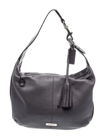 Pre-owned Coach Leather Shoulder Bag In Purple