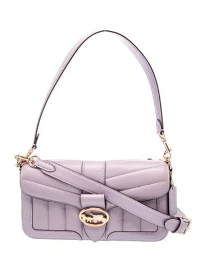Pre-owned Coach Leather Shoulder Bag In Purple