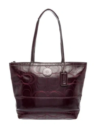 Pre-owned Coach Leather Shoulder Bag In Purple