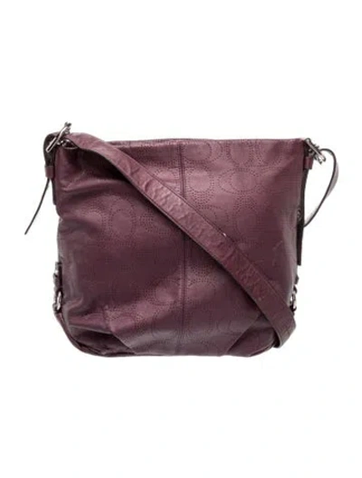 Pre-owned Coach Leather Shoulder Bag In Purple