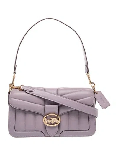 Pre-owned Coach Leather Shoulder Bag In Purple