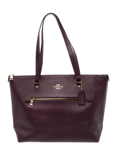 Pre-owned Coach Leather Shoulder Bag In Purple