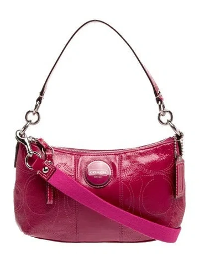 Pre-owned Coach Leather Shoulder Bag In Purple