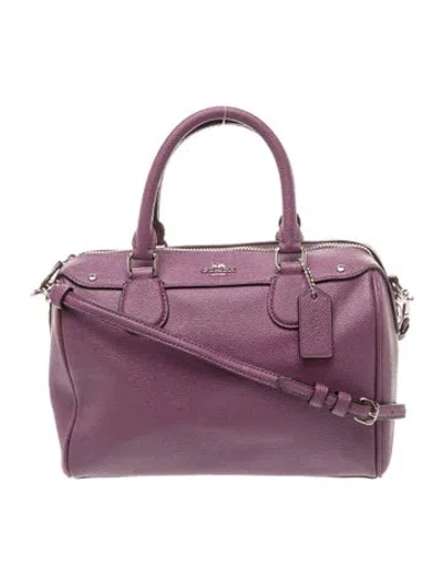 Pre-owned Coach Leather Shoulder Bag In Purple