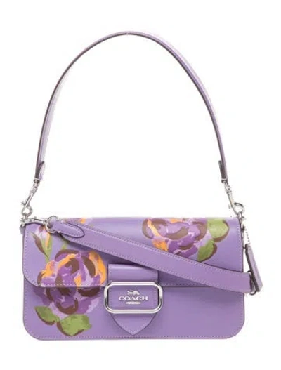 Pre-owned Coach Leather Shoulder Bag In Purple