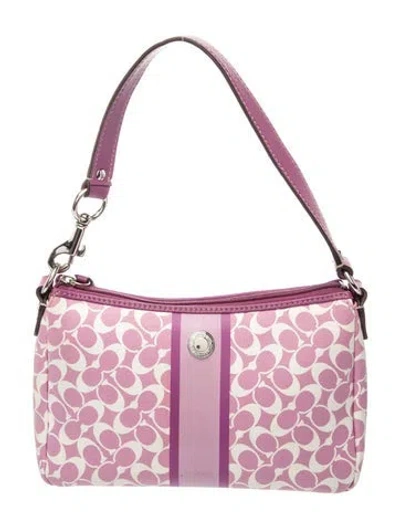 Pre-owned Coach Leather Shoulder Bag In Purple