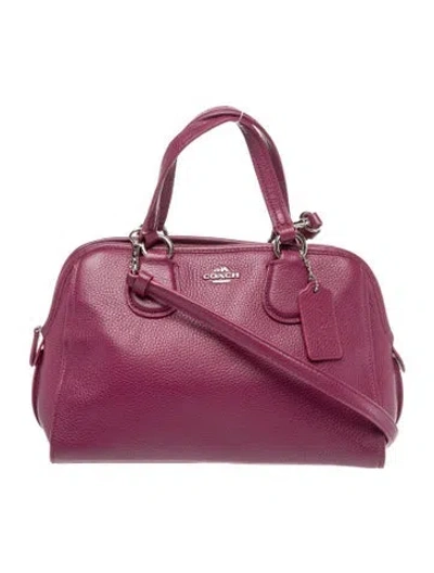 Pre-owned Coach Leather Shoulder Bag In Purple