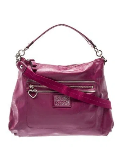 Pre-owned Coach Leather Shoulder Bag In Purple
