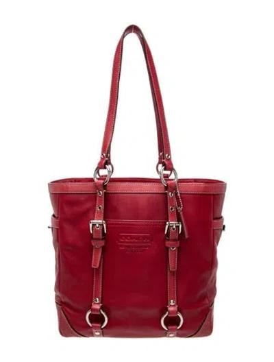 Pre-owned Coach Leather Shoulder Bag In Red