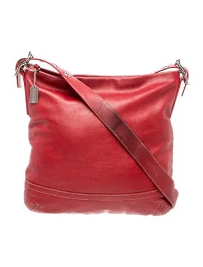 Pre-owned Coach Leather Shoulder Bag In Red