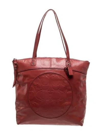 Pre-owned Coach Leather Shoulder Bag In Red
