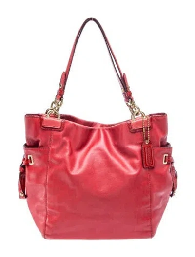 Pre-owned Coach Leather Shoulder Bag In Red