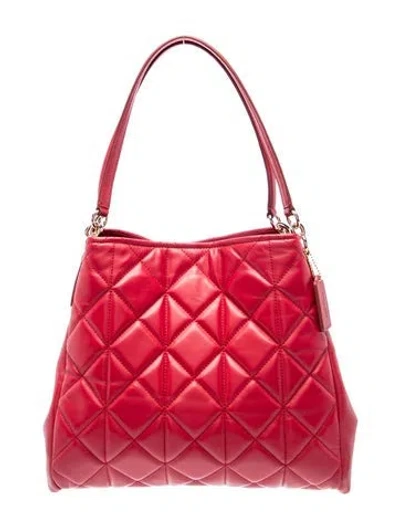 Pre-owned Coach Leather Shoulder Bag In Red