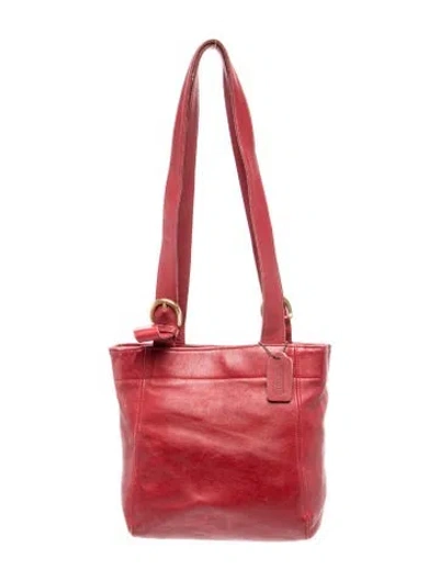 Pre-owned Coach Leather Shoulder Bag In Red