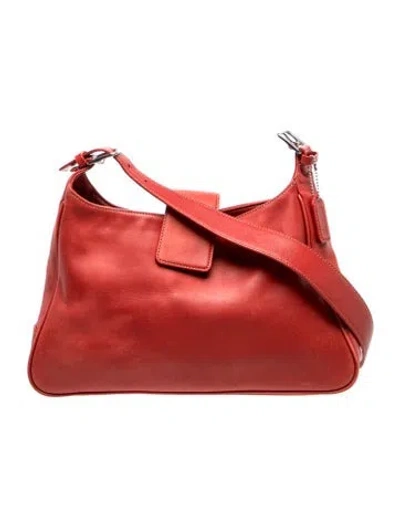 Pre-owned Coach Leather Shoulder Bag In Red
