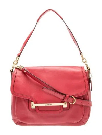 Pre-owned Coach Leather Shoulder Bag In Red