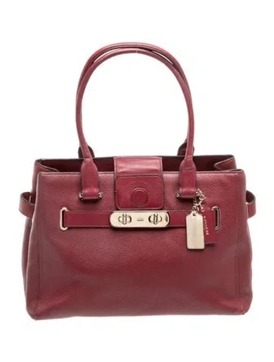 Pre-owned Coach Leather Shoulder Bag In Red