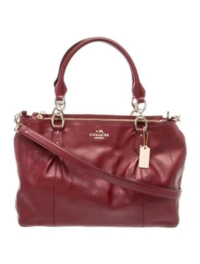Pre-owned Coach Leather Shoulder Bag In Red