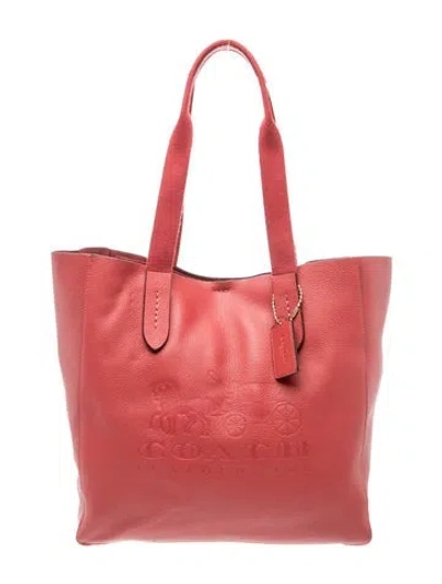 Pre-owned Coach Leather Shoulder Bag In Red