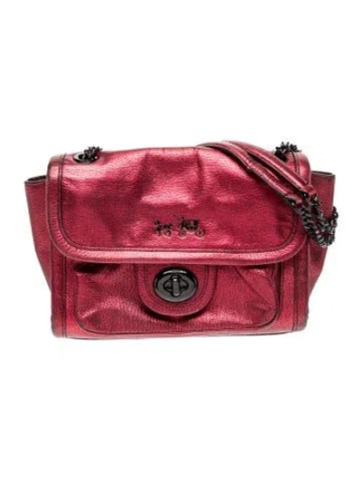 Pre-owned Coach Leather Shoulder Bag In Red
