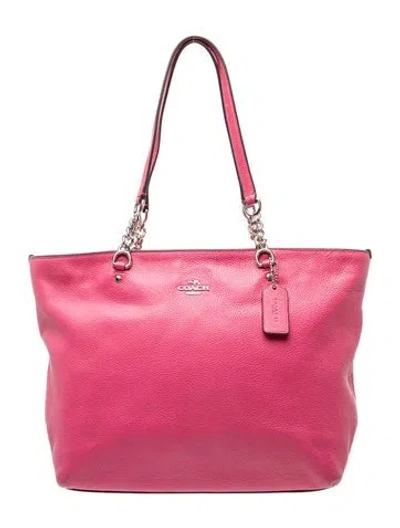 Pre-owned Coach Leather Shoulder Bag In Red
