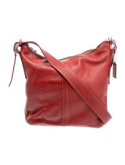 Pre-owned Coach Leather Shoulder Bag In Red